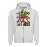 Dove Grey mardi gras diva Zipper Hoodie - Jasminsmagicworld