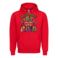 Red mardi gras diva Zipper Hoodie - Jasminsmagicworld