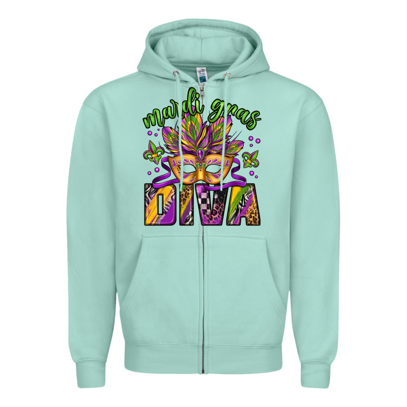 Mardi Gras Diva Zipper Hoodie by Jasminsmagicworld | Teevron