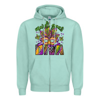 Seafoam mardi gras diva Zipper Hoodie - Jasminsmagicworld