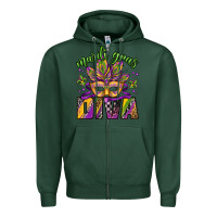 Sports Green mardi gras diva Zipper Hoodie - Jasminsmagicworld