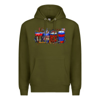 Army Green labor day drink Premium Hoodie - RacoonDesign