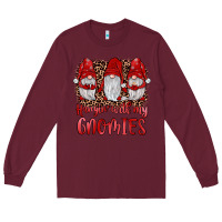 Burgundy hangin' with my gnomies Long Sleeve Tee - JahusDesignShop