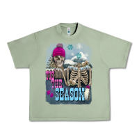 Oil Green Winter tis the season skeleton Urban Heavy Tee - FaDigitalArtStudio