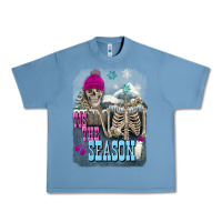 Pebble Blue Winter tis the season skeleton Urban Heavy Tee - FaDigitalArtStudio