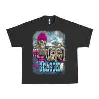 Pigment Black Winter tis the season skeleton Urban Heavy Tee - FaDigitalArtStudio
