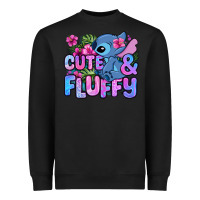 Black cute and fluffy stitch Heavyweight Sweatshirt - Zillion Design Studio