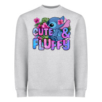 Heather Grey cute and fluffy stitch Heavyweight Sweatshirt - Zillion Design Studio