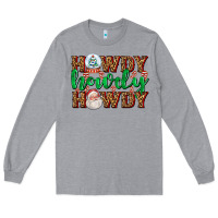 Heather Grey howdy howdy howdy Long Sleeve Tee - AdoDesignShop