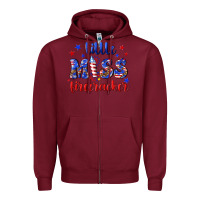 Burgundy little miss firecracker Zipper Hoodie - NancyCooperArtShop