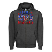 Charcoal Heather little miss firecracker Zipper Hoodie - NancyCooperArtShop