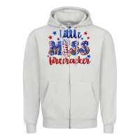 Dove Grey little miss firecracker Zipper Hoodie - NancyCooperArtShop