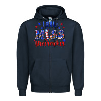 Navy little miss firecracker Zipper Hoodie - NancyCooperArtShop