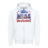 White little miss firecracker Zipper Hoodie - NancyCooperArtShop