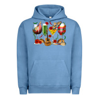 Pigment Pebble Blue Mexico Wine Glasses Urban Hoodie - texasbilliewilder