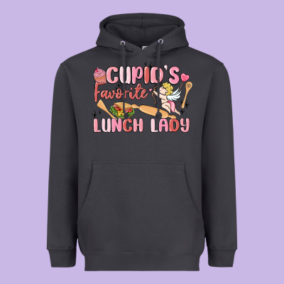 Cupid's Favorite Lunch Lady Heavyweight Hoodie Designed By Maliassmallbusiness