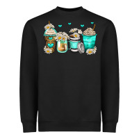 Black daisy coffee cups Heavyweight Sweatshirt - Zillion Design Studio
