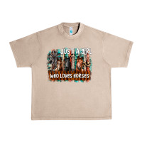 French Oak just a girl who loves horses Urban Heavy Tee - CowhideDigitalArt