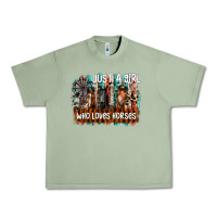 Oil Green just a girl who loves horses Urban Heavy Tee - CowhideDigitalArt