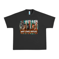 Pigment Black just a girl who loves horses Urban Heavy Tee - CowhideDigitalArt
