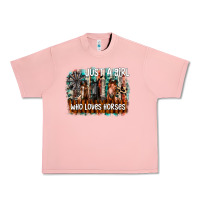 Salmon just a girl who loves horses Urban Heavy Tee - CowhideDigitalArt