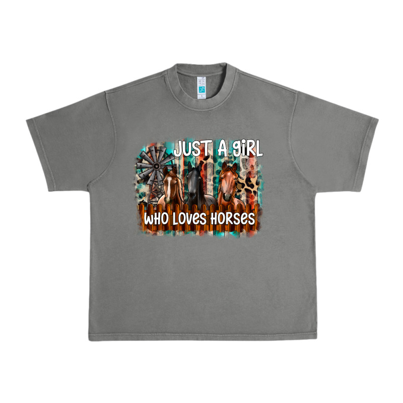 Just A Girl Who Loves Horses Urban Heavy Tee by CowhideDigitalArt | Teevron