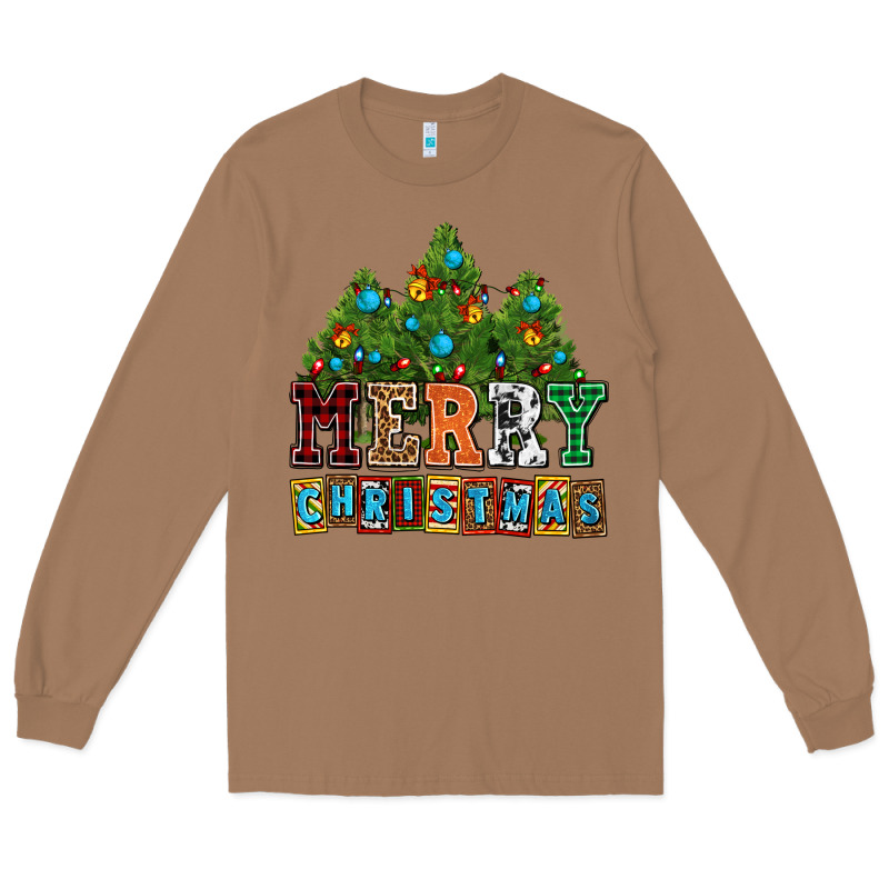 Merry Christmas With Christmas Trees Long Sleeve Tee by AdoDesignShop | Teevron