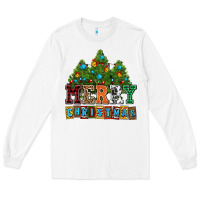 White merry christmas with christmas trees Long Sleeve Tee - AdoDesignShop
