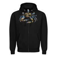 Black Crab Zipper Hoodie - LillyAllenDesigns