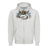 Dove Grey Crab Zipper Hoodie - LillyAllenDesigns