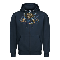 Navy Crab Zipper Hoodie - LillyAllenDesigns