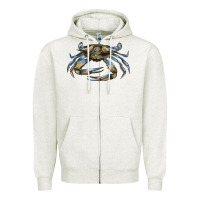 Oatmeal Heather Crab Zipper Hoodie - LillyAllenDesigns
