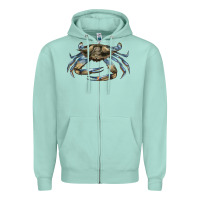 Seafoam Crab Zipper Hoodie - LillyAllenDesigns