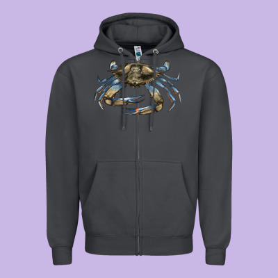 Crab Zipper Hoodie Designed By Lillyallendesigns