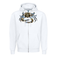 White Crab Zipper Hoodie - LillyAllenDesigns