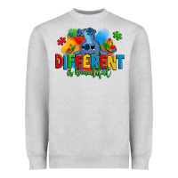 Heather Grey different is beautiful autism stitch Heavyweight Sweatshirt - Zillion Design Studio