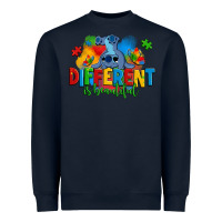 Navy different is beautiful autism stitch Heavyweight Sweatshirt - Zillion Design Studio