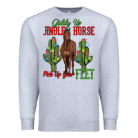Heather Grey giddy up jingle horse pick up your feet Premium Sweatshirt - MaliasSmallBusiness