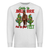 Oatmeal Heather giddy up jingle horse pick up your feet Premium Sweatshirt - MaliasSmallBusiness