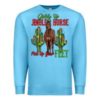 Ocean Blue giddy up jingle horse pick up your feet Premium Sweatshirt - MaliasSmallBusiness