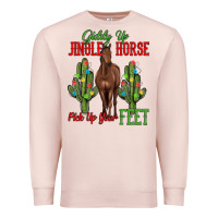 Pale Pink giddy up jingle horse pick up your feet Premium Sweatshirt - MaliasSmallBusiness