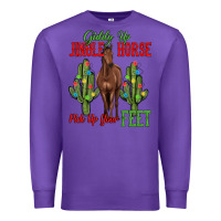 Purple giddy up jingle horse pick up your feet Premium Sweatshirt - MaliasSmallBusiness