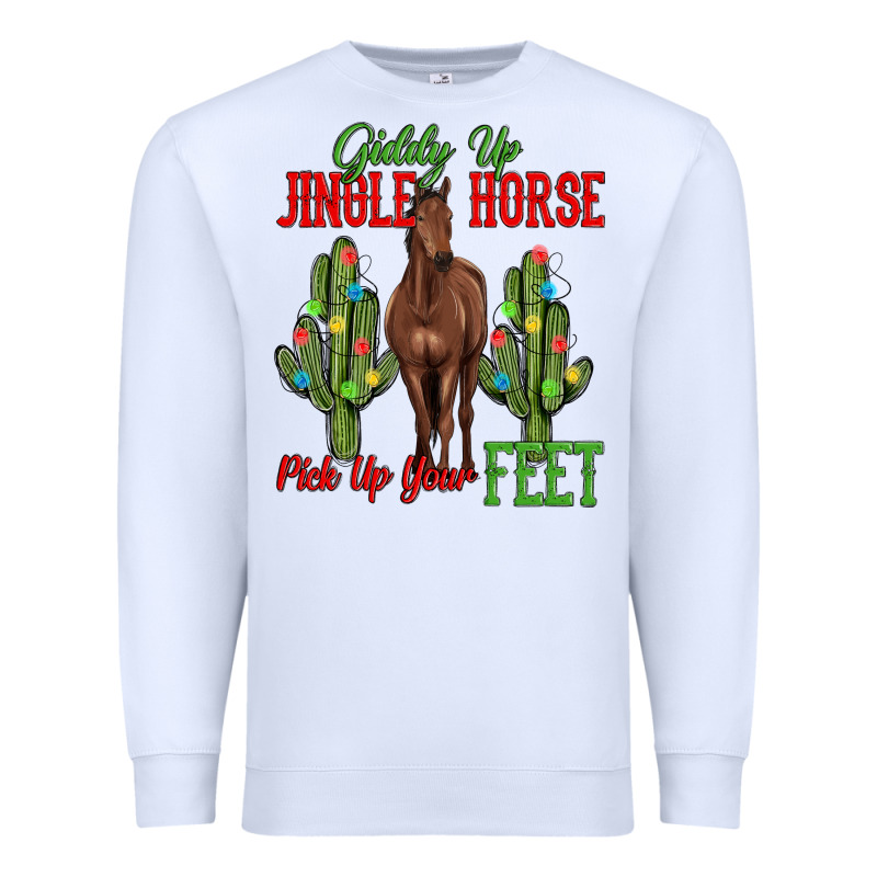 Giddy Up Jingle Horse Pick Up Your Feet Premium Sweatshirt by MaliasSmallBusiness | Teevron