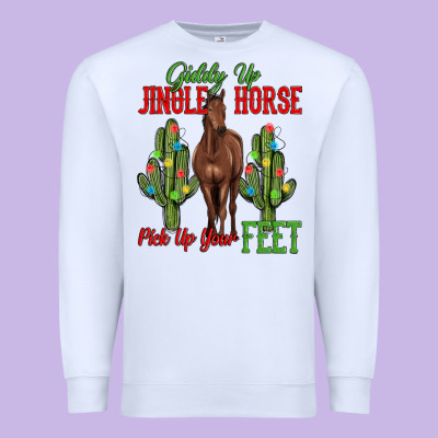 Giddy Up Jingle Horse Pick Up Your Feet Premium Sweatshirt Designed By Maliassmallbusiness