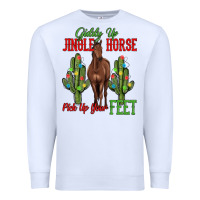 White giddy up jingle horse pick up your feet Premium Sweatshirt - MaliasSmallBusiness