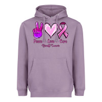 Lavender Peace love cure Breast Cancer Heavyweight Hoodie - NancyCooperArtShop