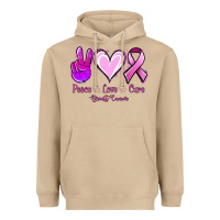 Mushroom Peace love cure Breast Cancer Heavyweight Hoodie - NancyCooperArtShop