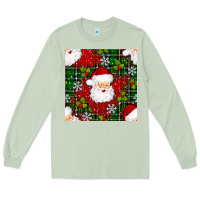 Matcha Christmas Santa Claus Seamless Pattern Long Sleeve Tee - BundleAndBundleShop