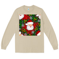 Mushroom Christmas Santa Claus Seamless Pattern Long Sleeve Tee - BundleAndBundleShop