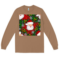 Toasted Coconut Christmas Santa Claus Seamless Pattern Long Sleeve Tee - BundleAndBundleShop